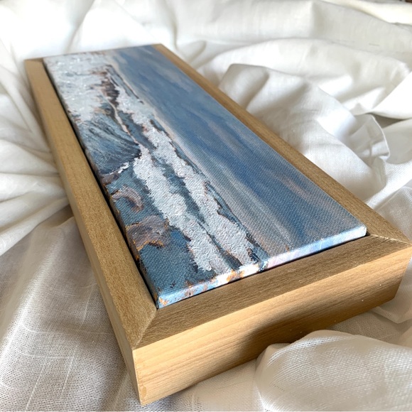 Original Artwork by Artist Susan Kelly “ Wild and Wintery Lake Huron “ 4” x 12” - Picture 3 of 6